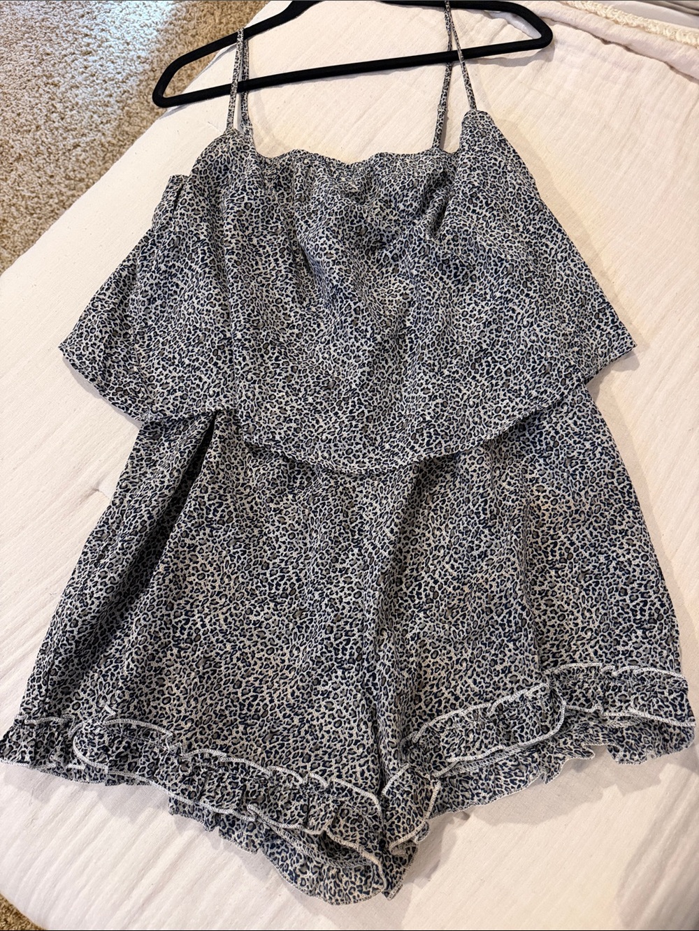 Women’s Leopard-Print Ruffle short One-Piece Romper